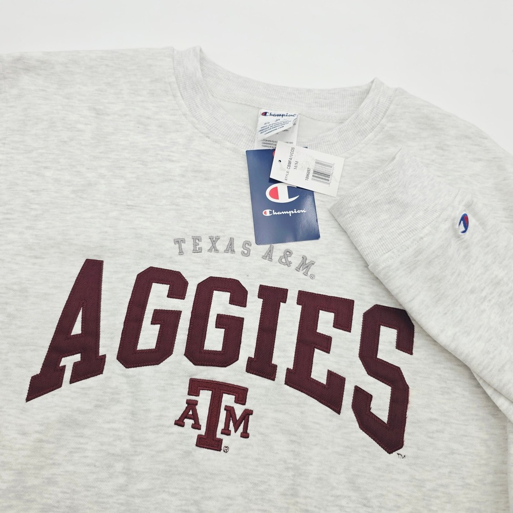 Champion Texas A&M Aggies Sweatshirt Mens Medium Gray Long Sleeve Crewneck NWT